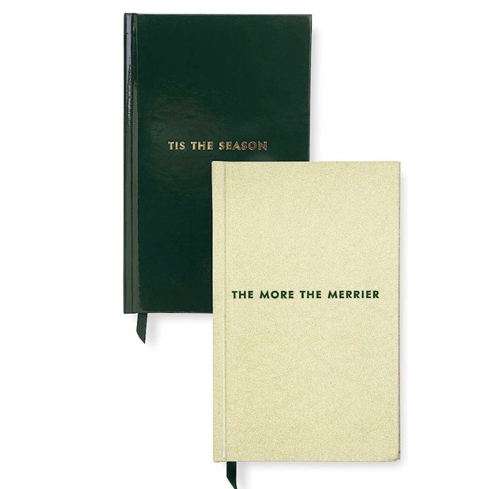 Kate Spade New York Holiday Hardcover Lined Journal Set of 2, Tis The Season'